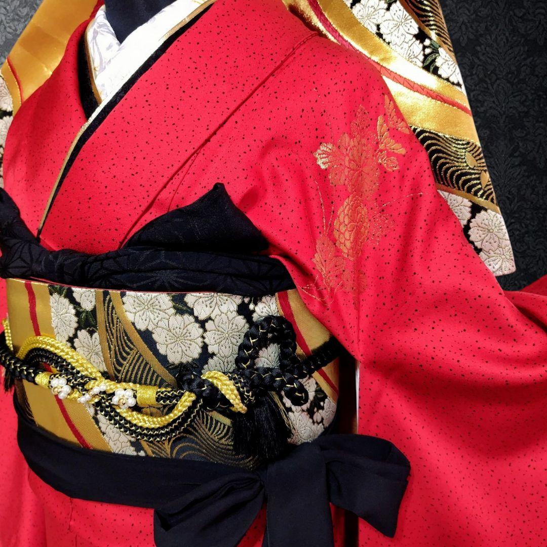 振袖フルセット(8点)・成人式・古典柄・寿光織・モダン