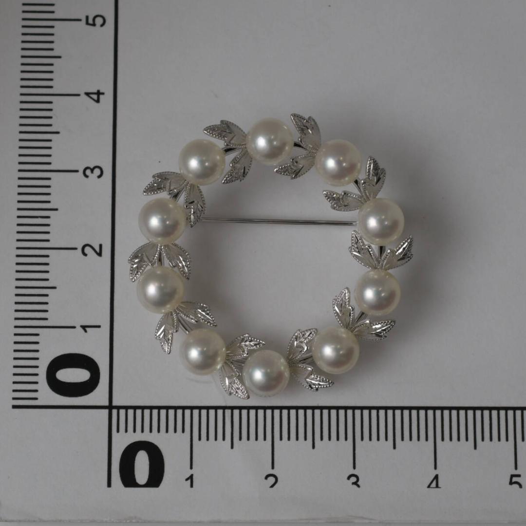 MIKIMOTO 10P パール ベビーパール 真珠 ブローチ 月桂樹