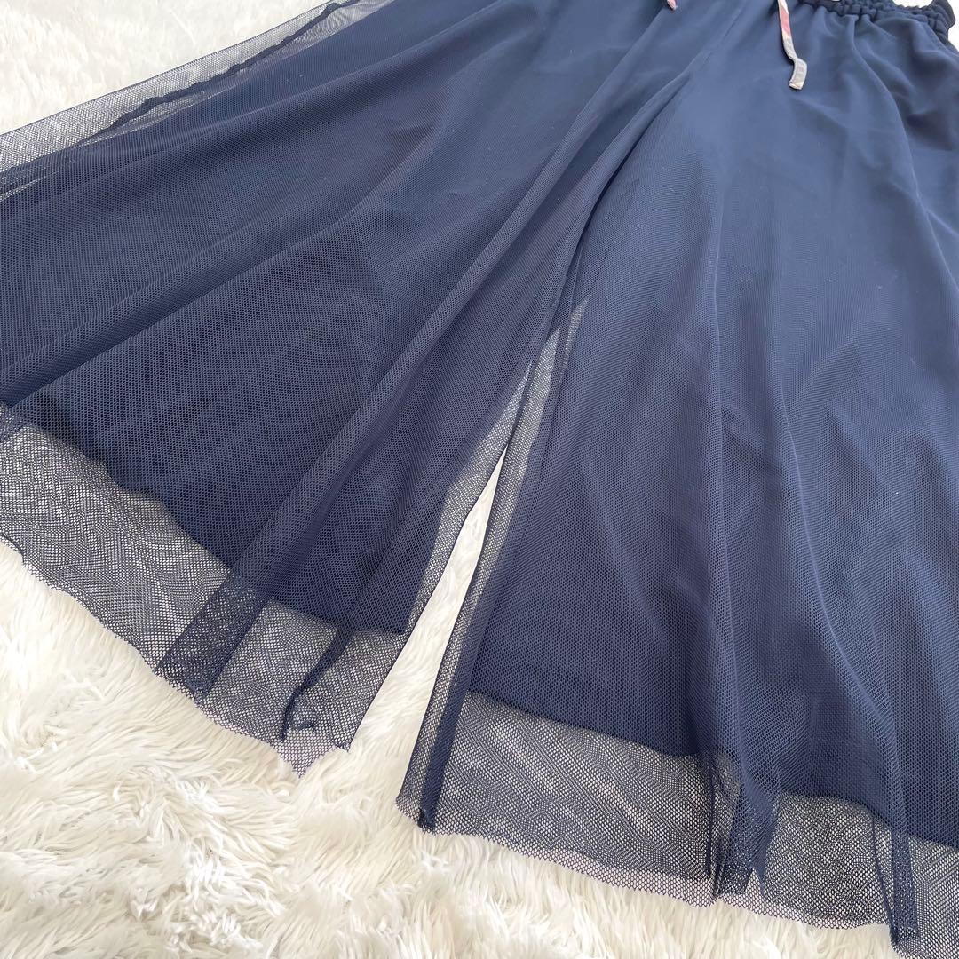 ブルーレーベルクレストブリッジ✨ソフトチュールパンツ　チェック　リボン　手洗い可