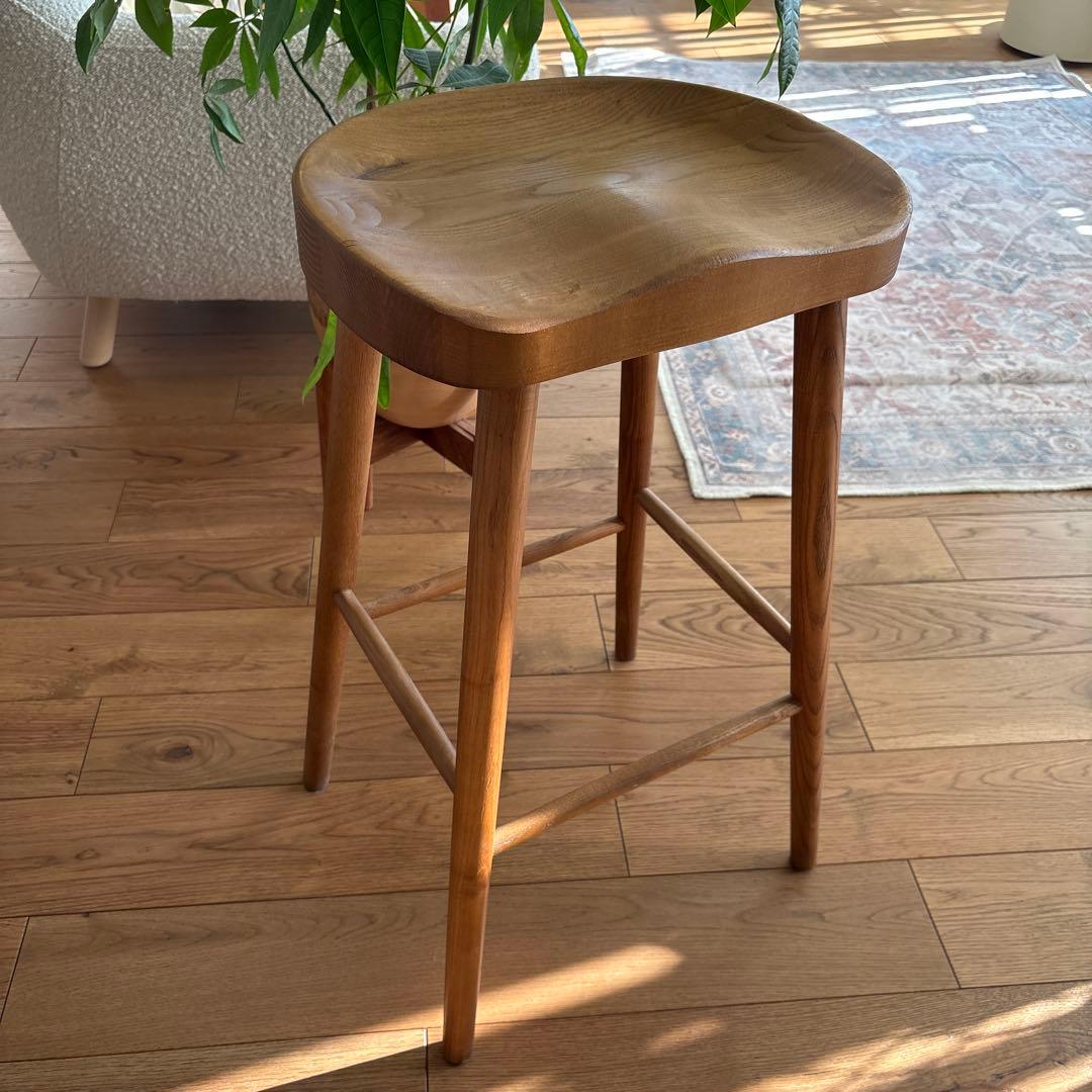 ⚠️aya⚠️アッシュ　バースツール　Zara  木製