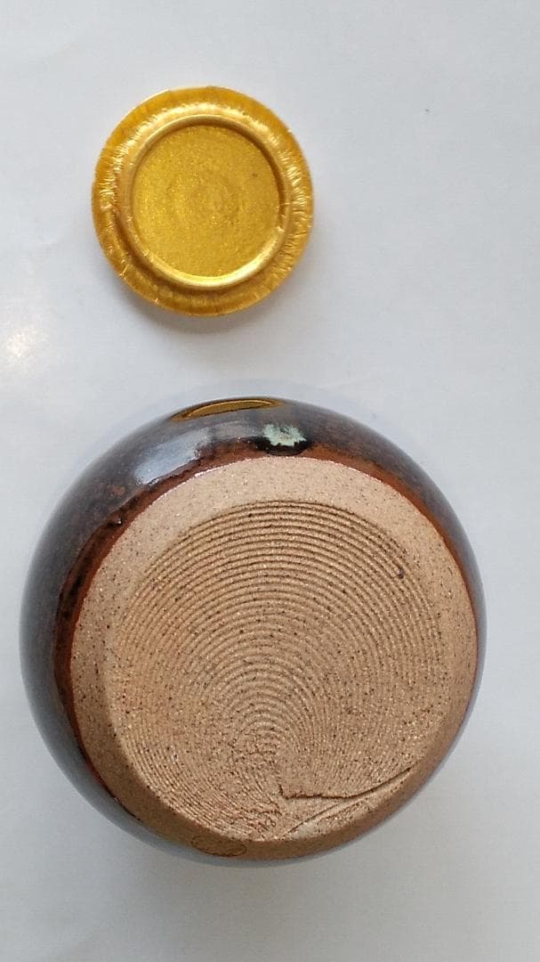 Bottom松本鉄山 松本鐵山 中興名物写 橋立茶入仕覆住吉緞子共箱栞新品