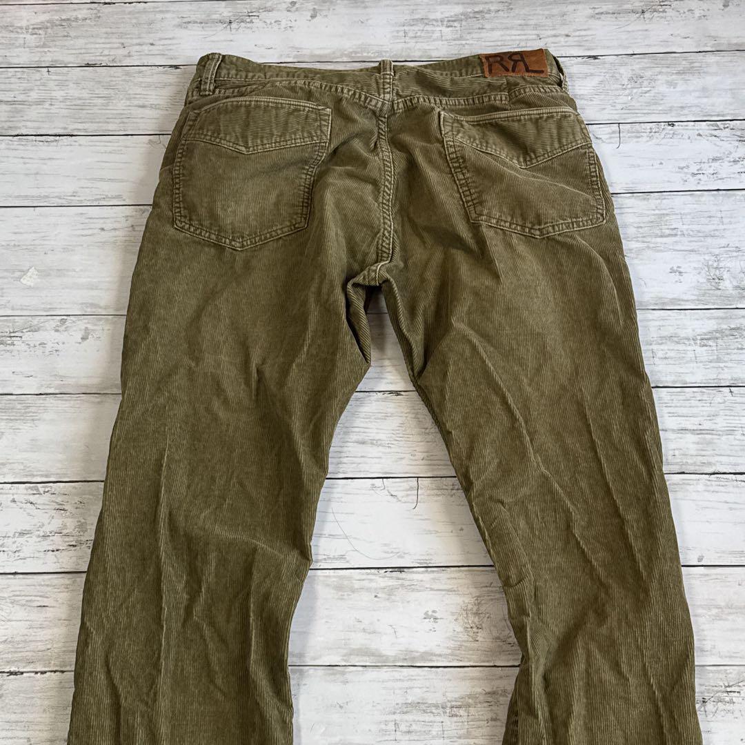 ろ*ー様 ラルフローレンRRL コーデュロイパンツ オリーブ IDEALジップメ
