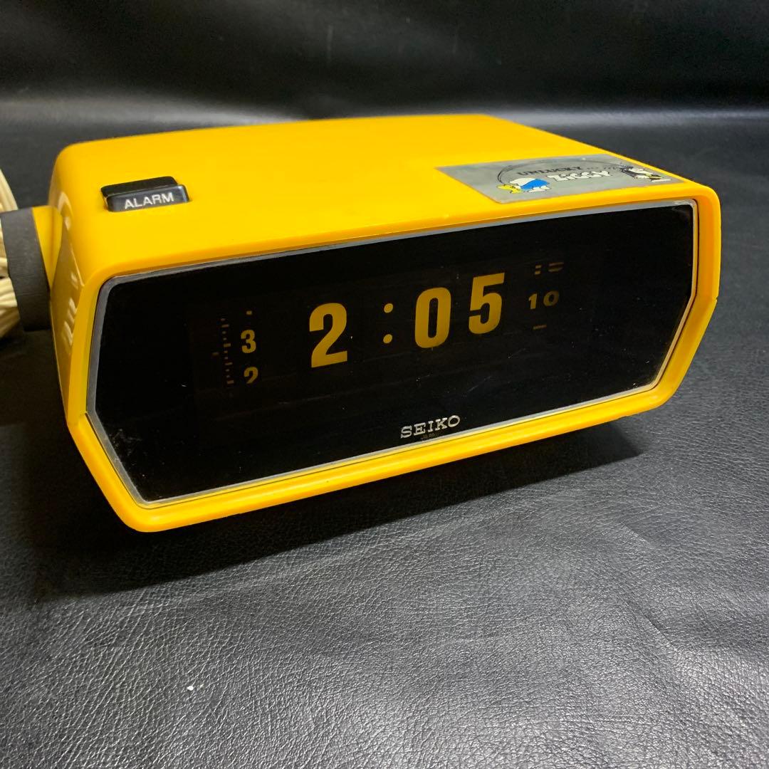 SEIKO デジタル置時計 イエロー　DL404 動作品