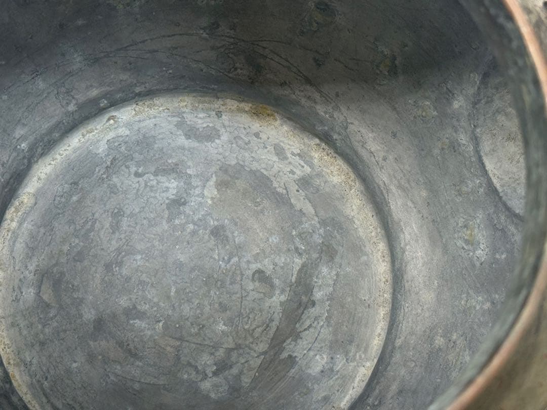 時代　銅製　水注　平寿堂製　鎚起葡萄紋　約2kg 茶道具　送料込み251219