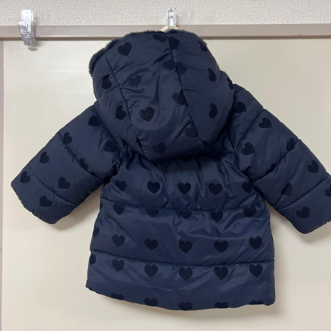 jacadi ダウンコート　ネイビー　ハート　ジャカディ81センチ