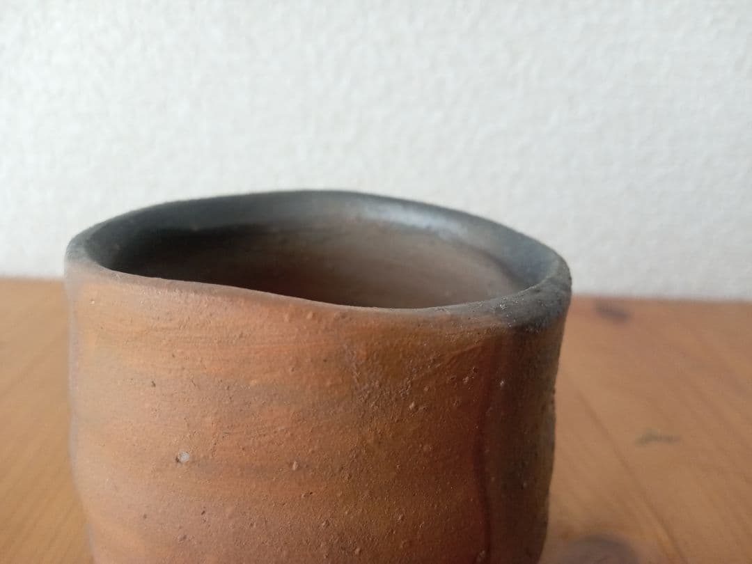 備前焼　中村真ぐいのみ　中村六郎　中村和樹 共箱（紐無し）共布　栞あり