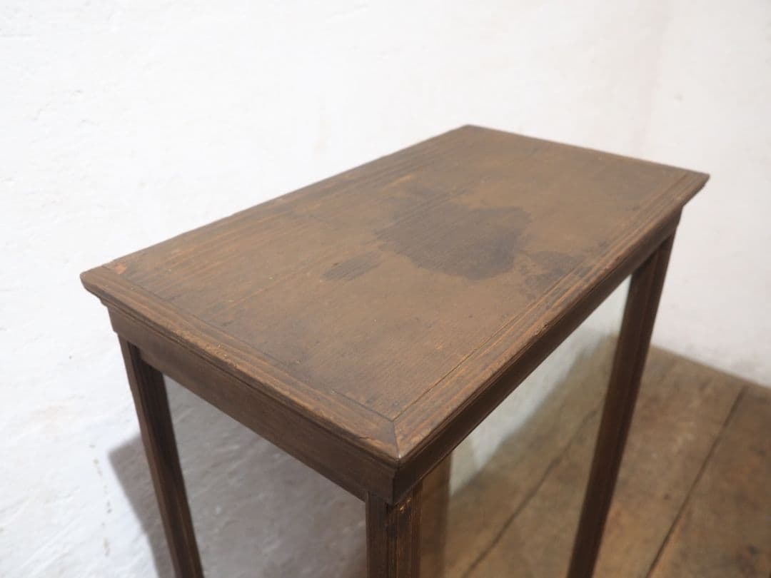 1316 ケンドン式　3面ガラスの飾り棚　展示棚　人形ケース　レトロ　骨董