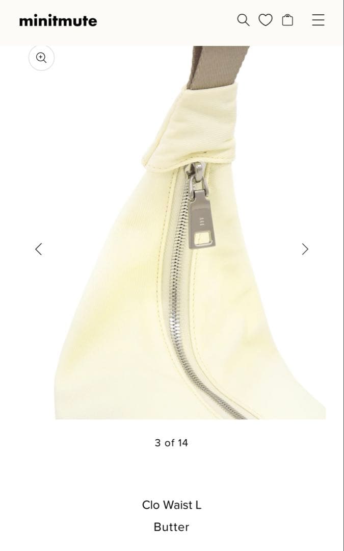 新品　minitmute ミニットミュートClowaistバッグ　butter