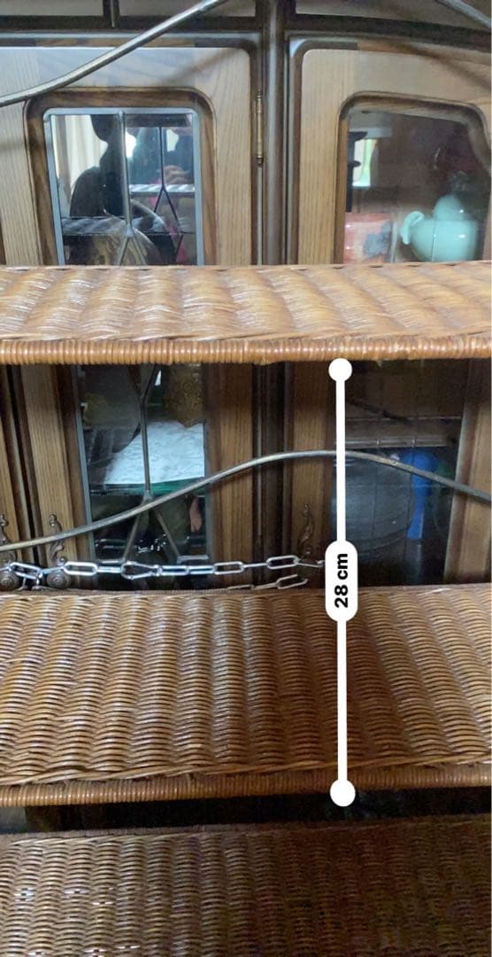 希少♦️高級 ラタン＆アイアン 大型 飾り棚 シェルフ♦️店舗♦️ディスプレイ♦️折畳可