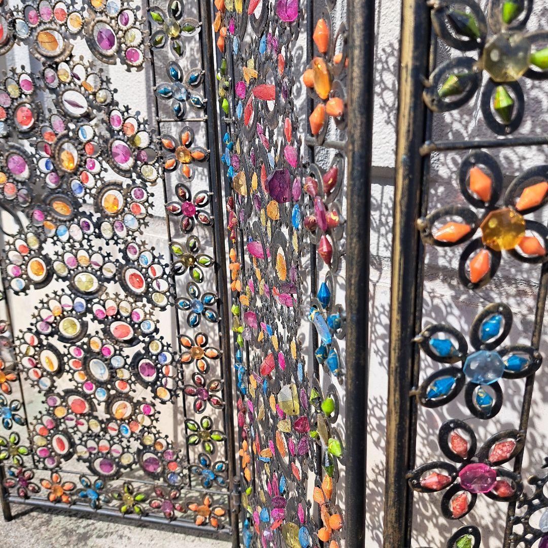 ♡アイアン　ビーズフラワー３連パーティション♡