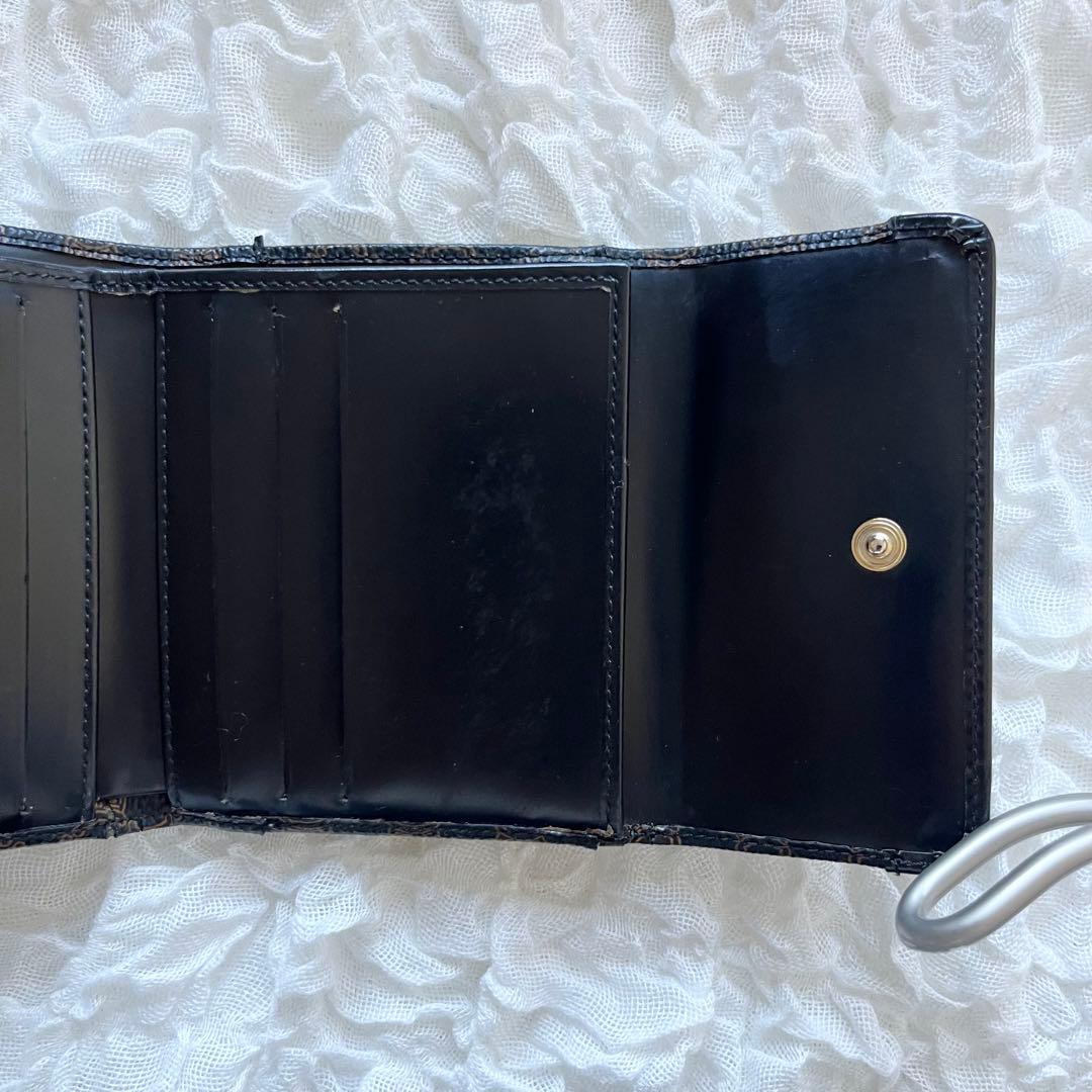 Old CELINE オールドセリーヌ 折り財布 がま口 黒マカダム ブラック