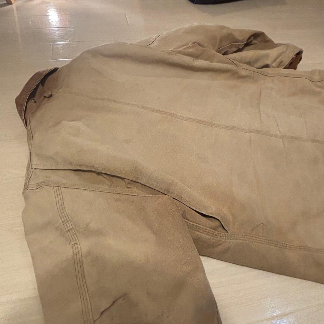 Carharttワークジャケット ダック地 ベージュ YKK キルティング裏地