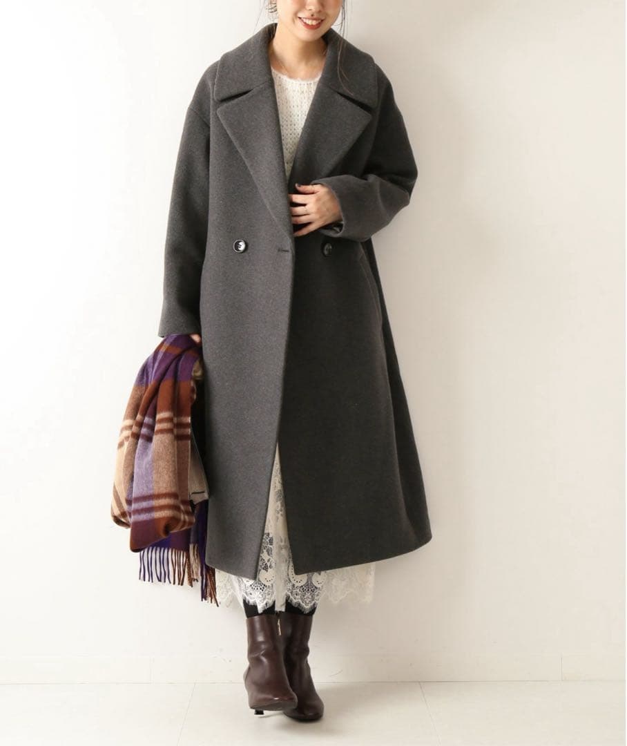 ☆美品☆スピックアンドスパン　定価47,300円　Wラペルチェスターコート　34