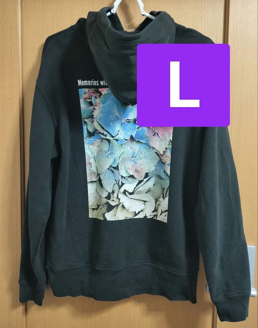 優里 ドライフラワー パーカー ブラック Lサイズ