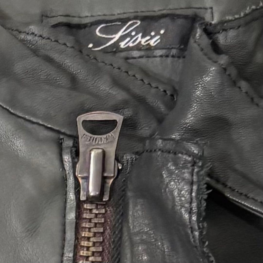 Sisii シシ ライダース ウォッシャブル レザージャケット ブラック S