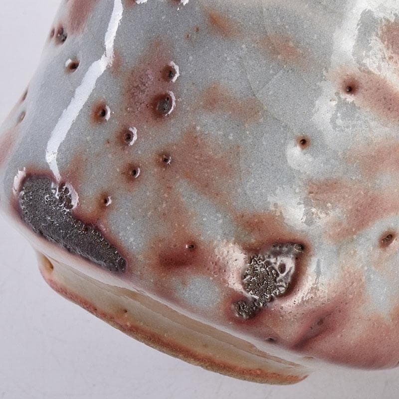 志野焼　美濃焼　奥磯太覚作　志野湯呑　共箱　C　R8909