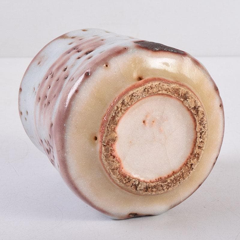 志野焼　美濃焼　奥磯太覚作　志野湯呑　共箱　C　R8909