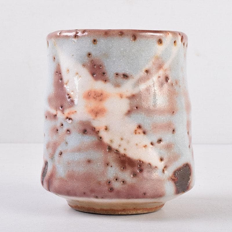 志野焼　美濃焼　奥磯太覚作　志野湯呑　共箱　C　R8909