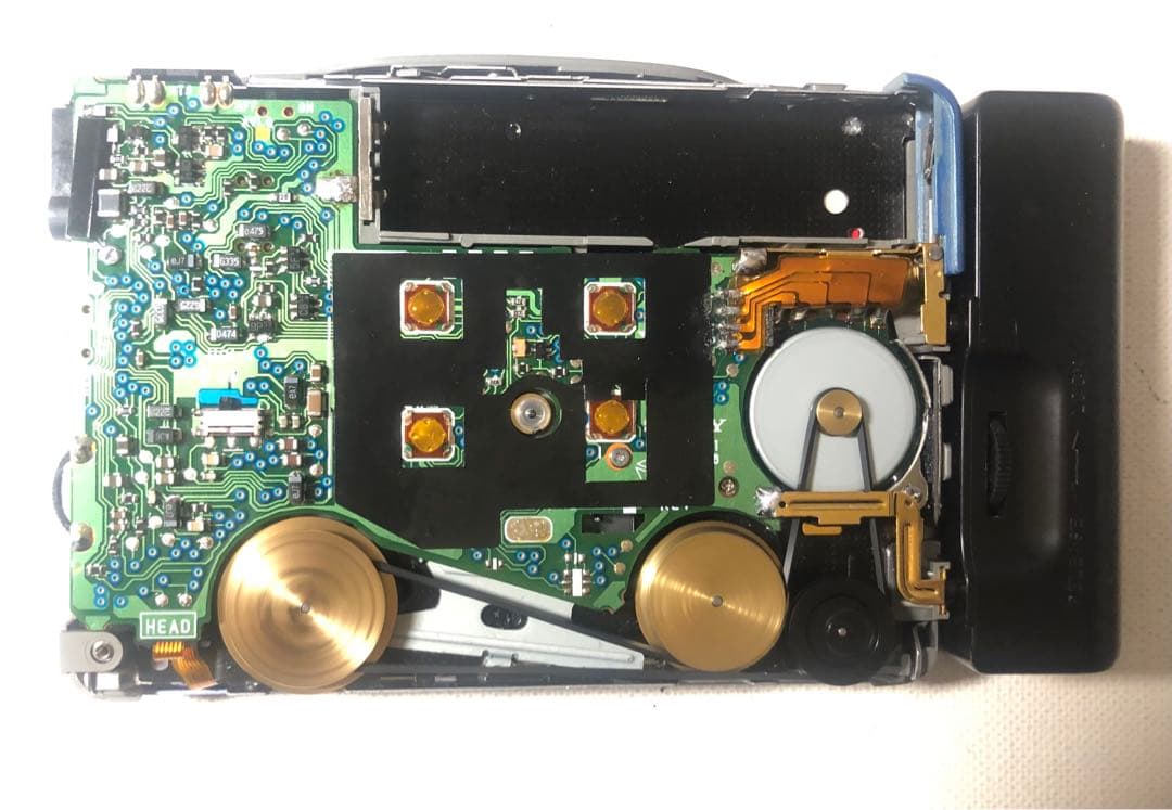 '80味聴き電ボ付WM-EX511 SONYブルーカセットウォークマン可動品E