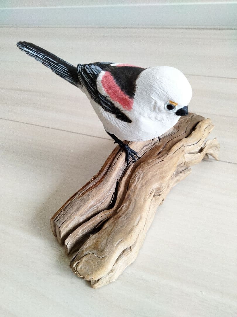 S シマエナガのバードカービング