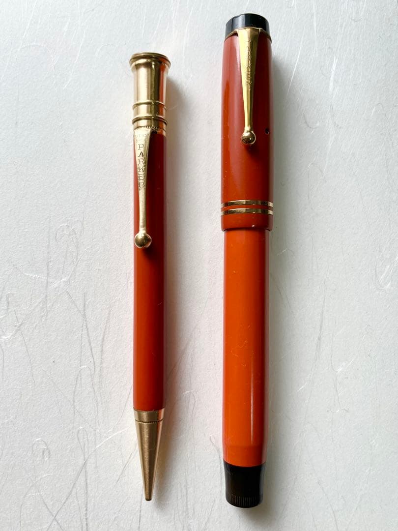 Parker デュオフォールド ペンシル&万年筆セット ビンテージ 1920年代