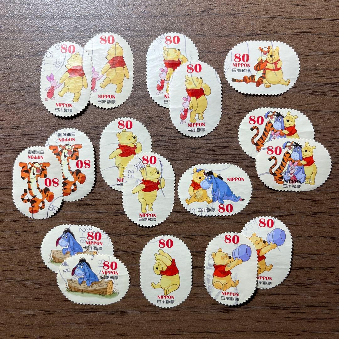 日本の古切手　プーさん オーバル　17枚