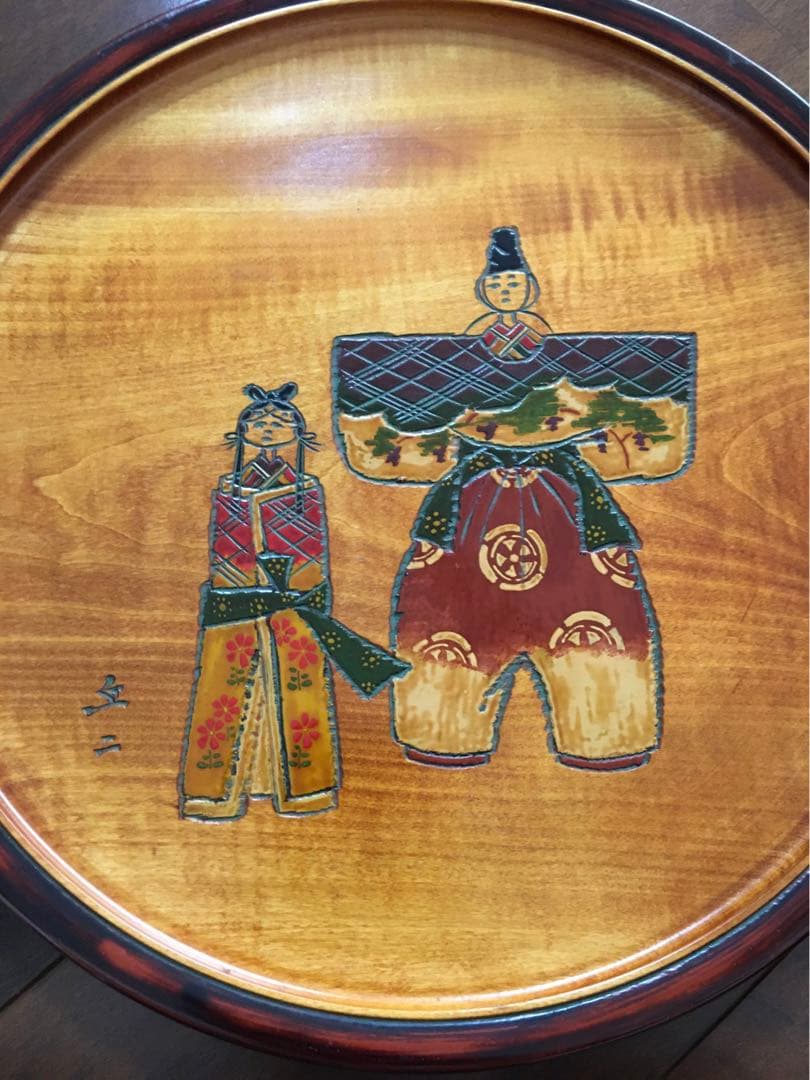 烏城彫　お盆　丸盆　飾盆　大、中、小　3点セット　A