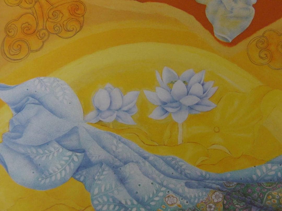 阿美代子、【蓮華蔵世界】、希少な額装用画集より、新品額装付