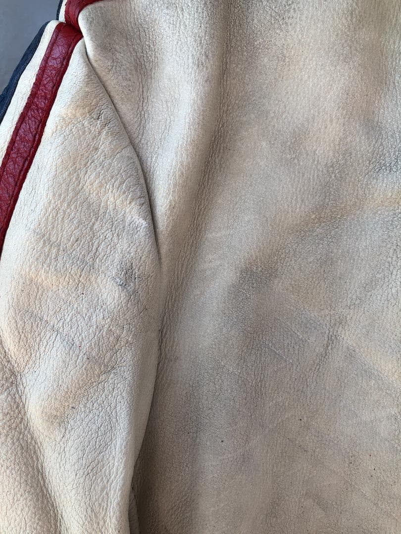 Schott シングルライダースレザージャケット アイボリー/L