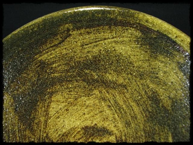 中島 克童 鐵砂皿 懐石 茶道具 益子 民芸 飾皿 1 f87