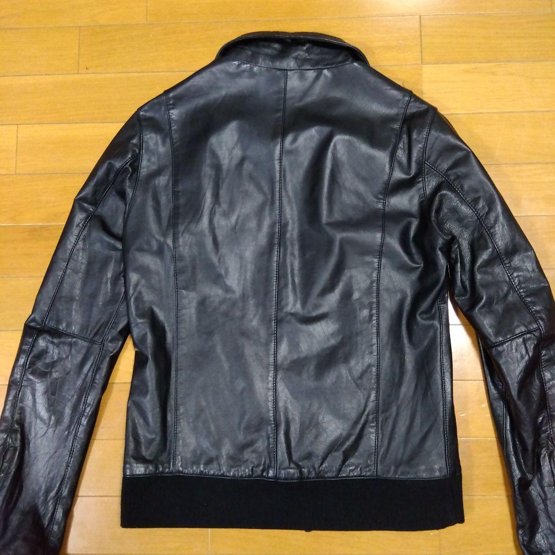 【極美品‼️】shama 牛革 レザーシングルライダースジャケット 42サイズ