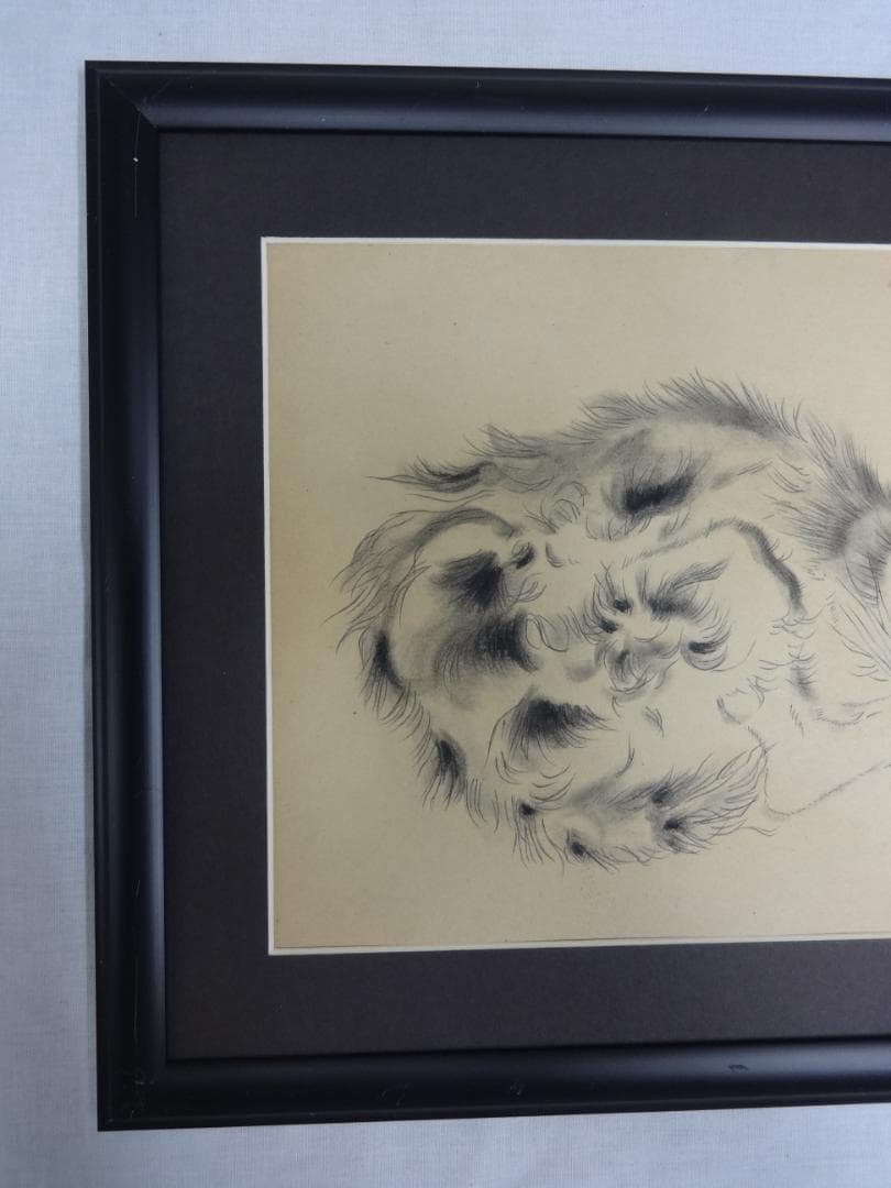 サ*バ様 藤田嗣治 子猫 1952年 肉筆鉛筆画 ・紙本著色・レオナールフジタ・