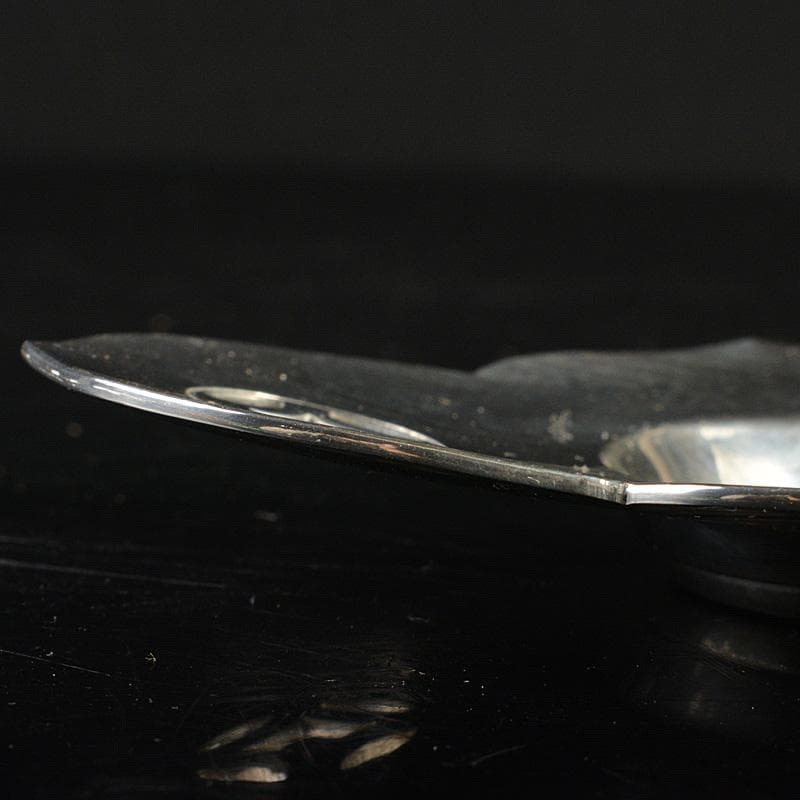 隆昌造　純錫　木瓜式　七宝透　茶托　五客　合計約292g　共箱　V　R7381