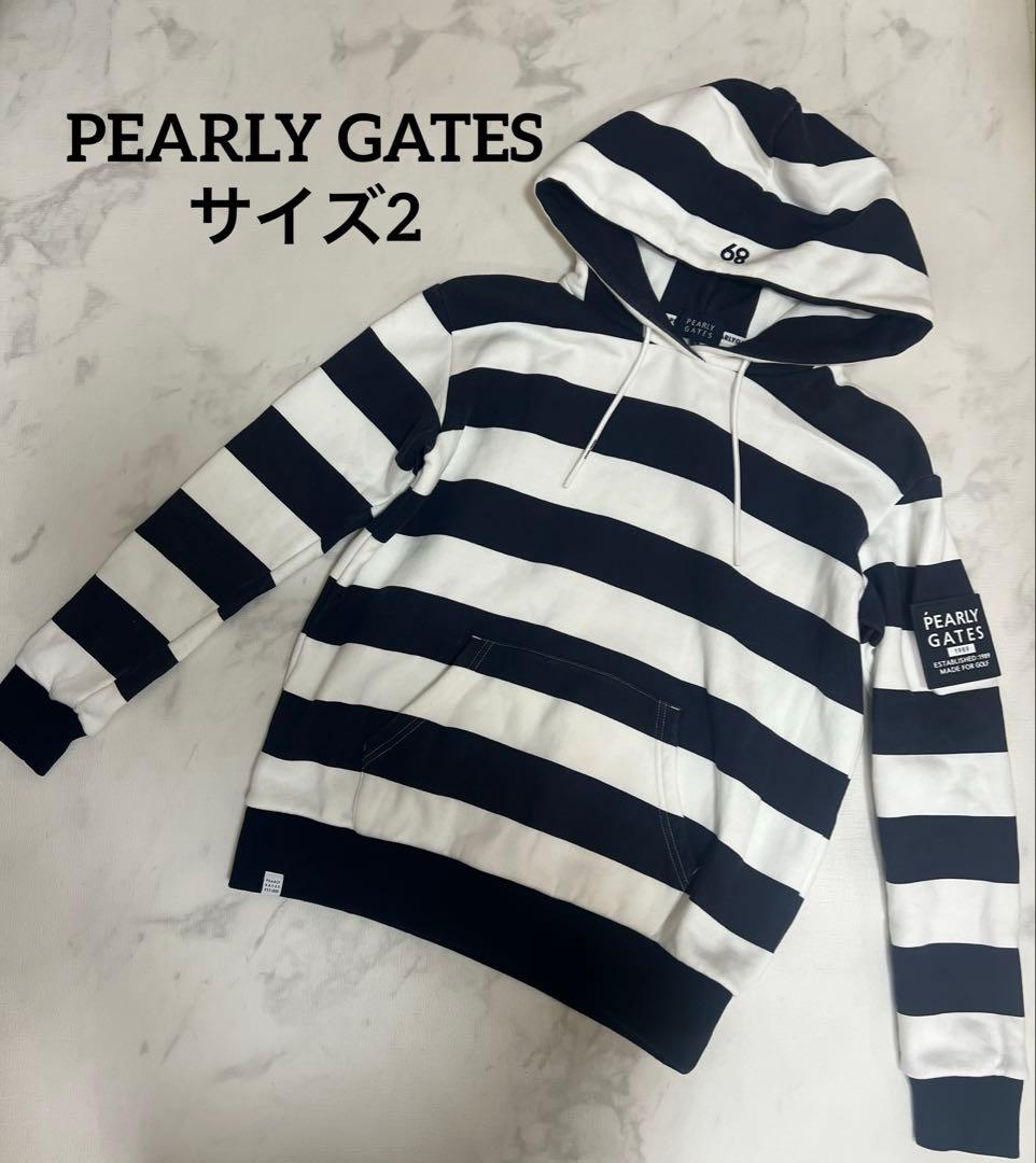PEARLY GATES パーカー ボーダー　2 コットン100