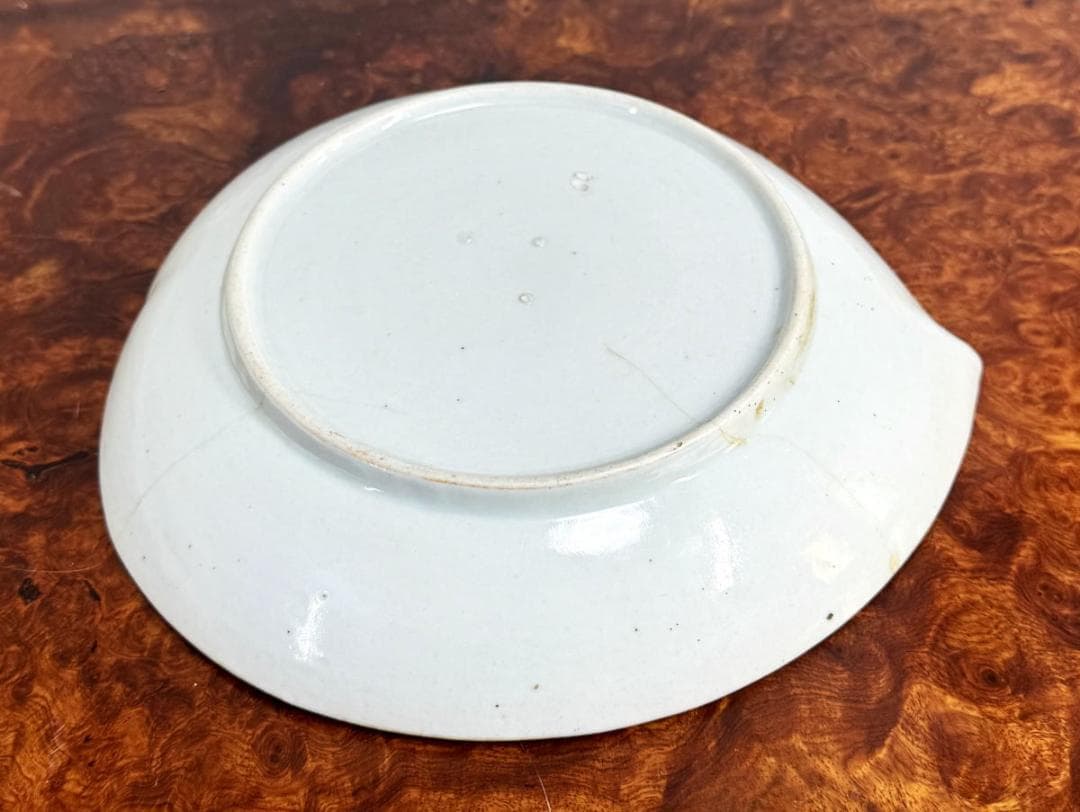 江戸時代 献上伊万里 寿桃型菊文中皿 古伊万里 古美術 ウブ品 WWTT417