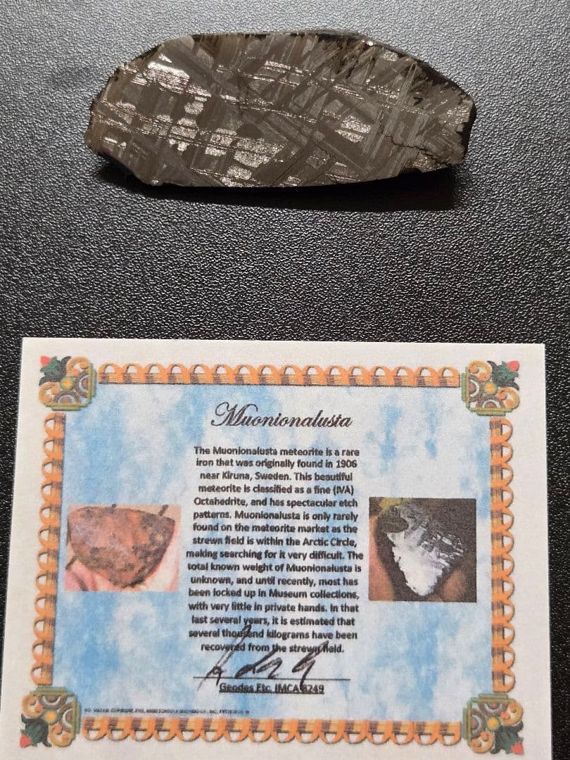 ムオニオナルスタ隕石 84g エンドカット