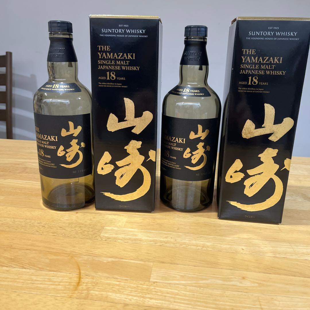 山﨑18年　空瓶、空箱　未洗浄