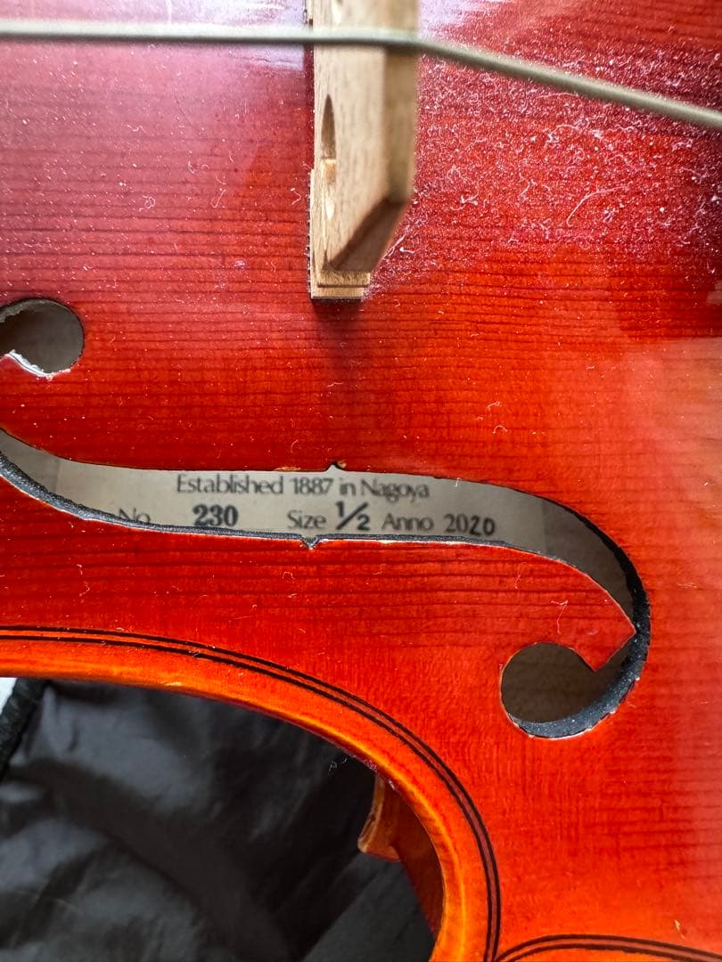 分数 バイオリン 1/2 suzuki No.230 弦 肩当 弓 ケースセット