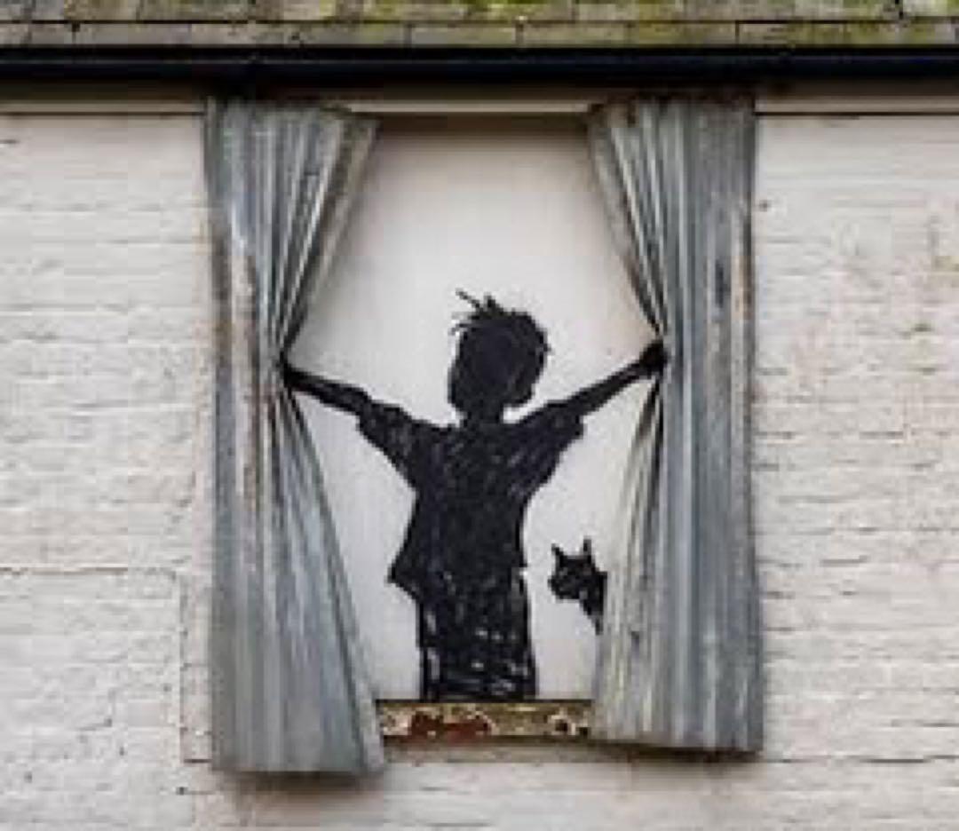 肉筆☆油絵☆F20号『Morning is Broken』Banksy/模写