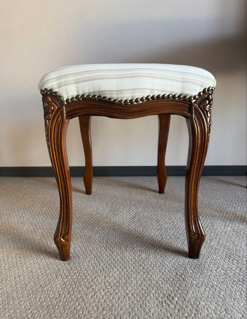 イタリア製ドレッサー　スツール　ラルフローレン 生地使用　美品