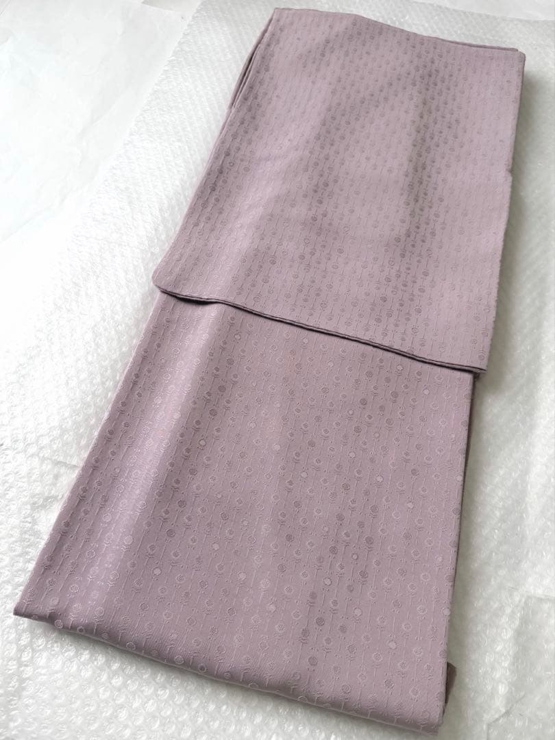 a16【特価】美品 抽象模様織り出し 一つ紋 正絹 色無地 裄 65.5