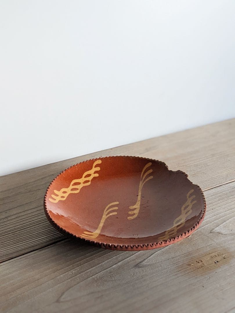 レッドウェア　陶器　抽象文　アメリカ　骨董　古道具