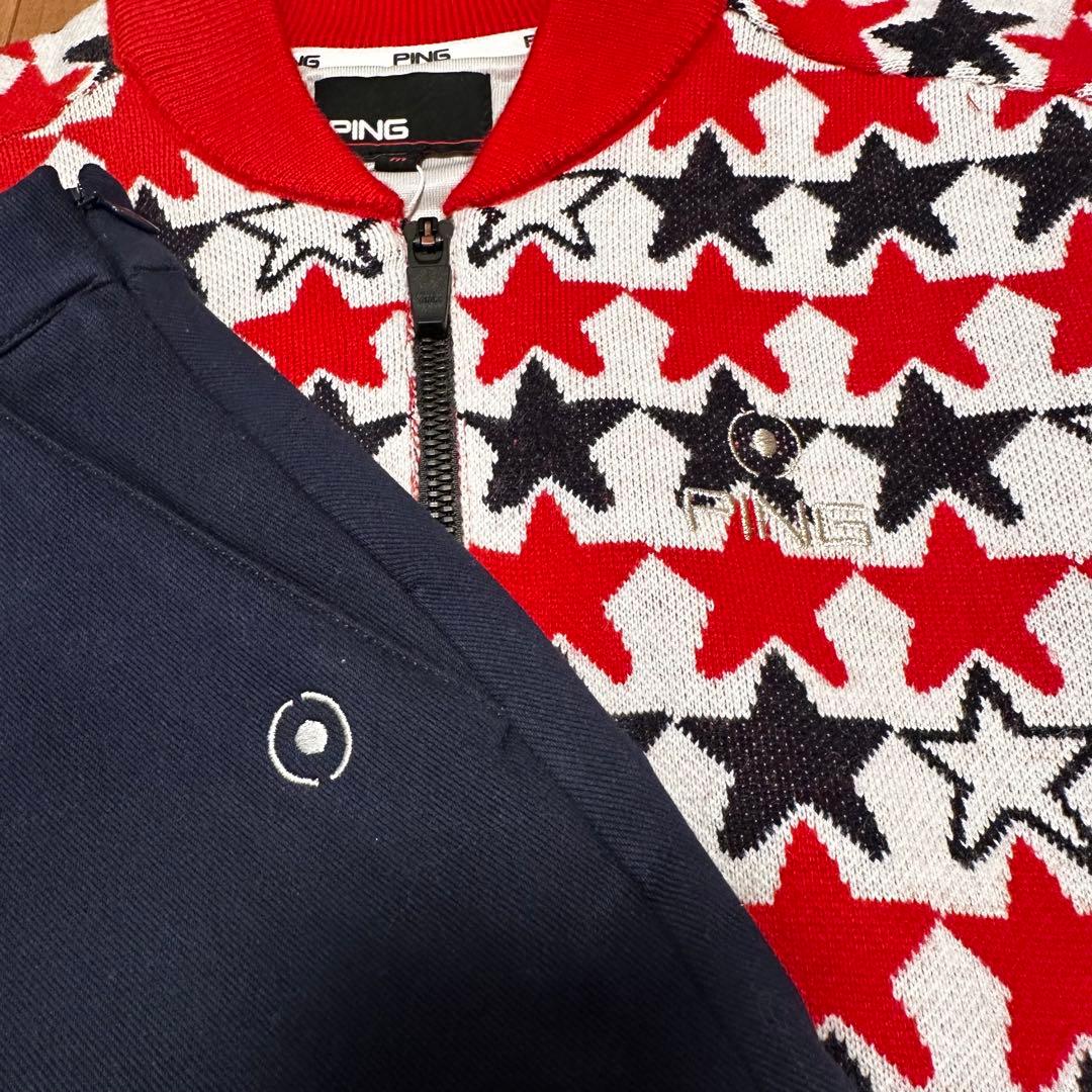 裏地付き　防風　ニット　アウター　保温スカート　セットアップ　秋冬　真冬ゴルフ