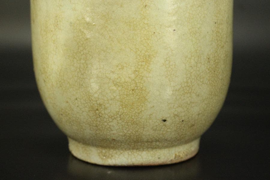 骨董 李朝 白磁 雨漏り手 瓶 時代物(A444)