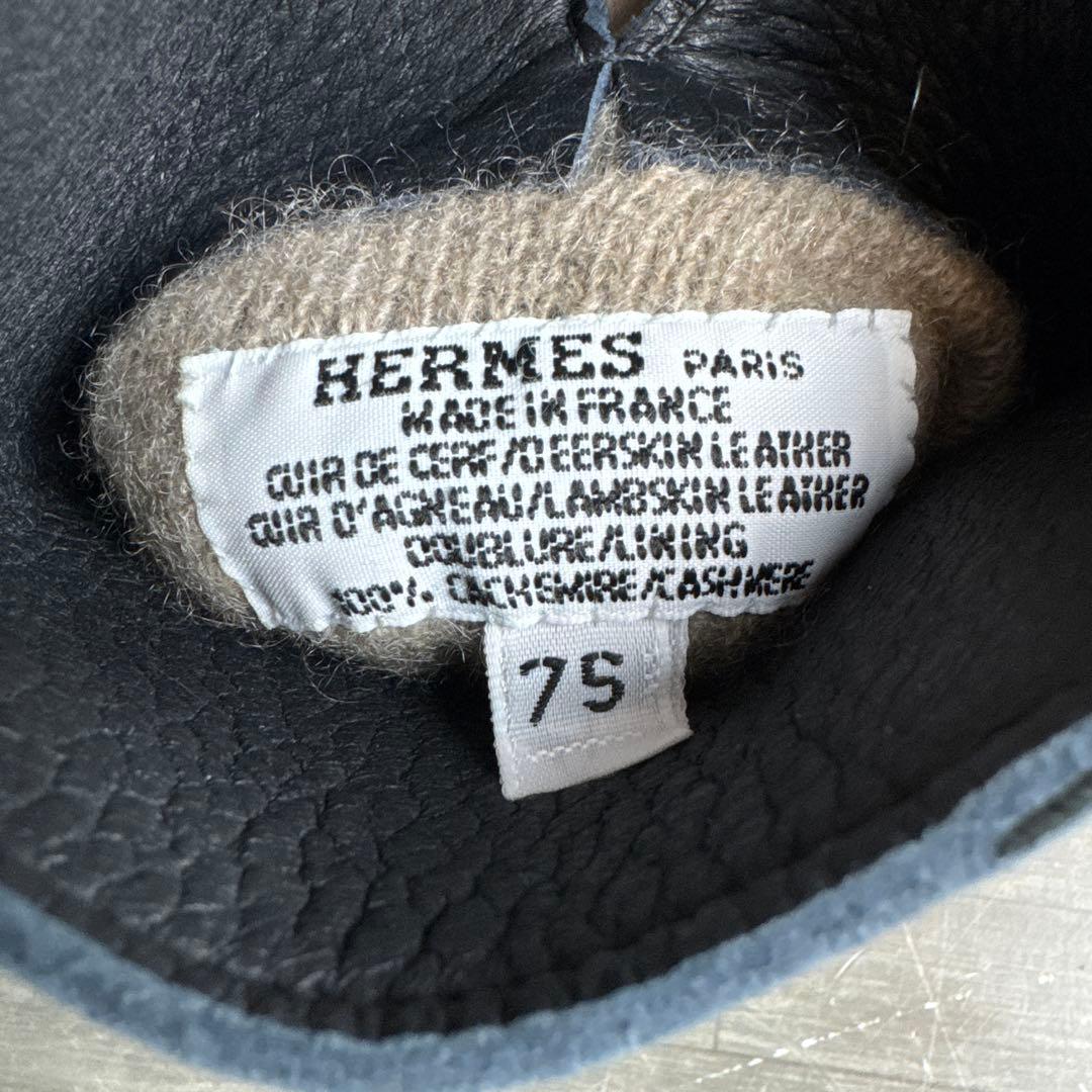 エルメス メンズ レザー グローブ ブラック 手袋