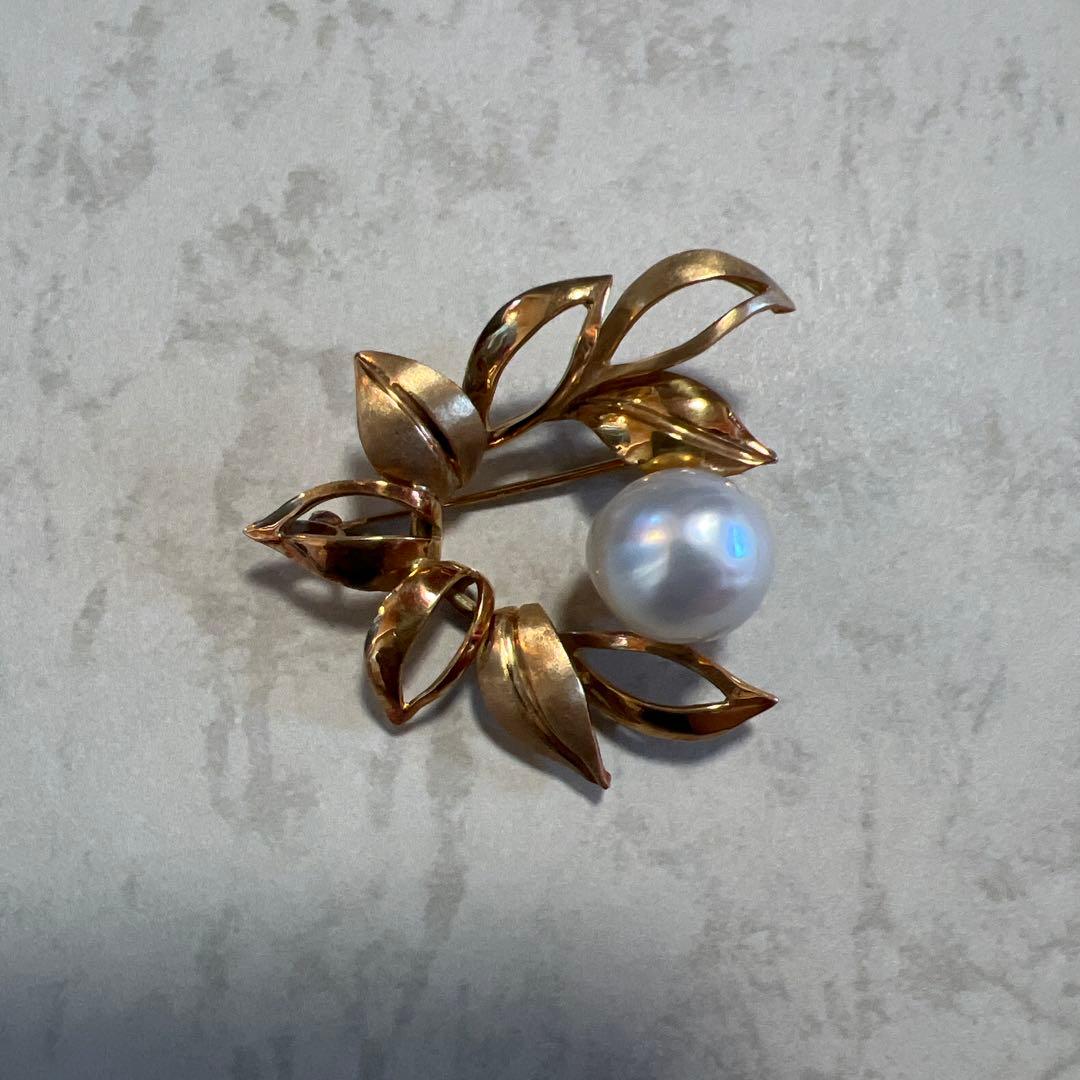 う*ん様 K18 南洋真珠 ブローチ 1983年製