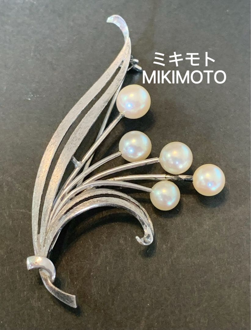 ミキモトMIKIMOTO 本真珠ブロッチパールブロッチ銀製あこや真珠