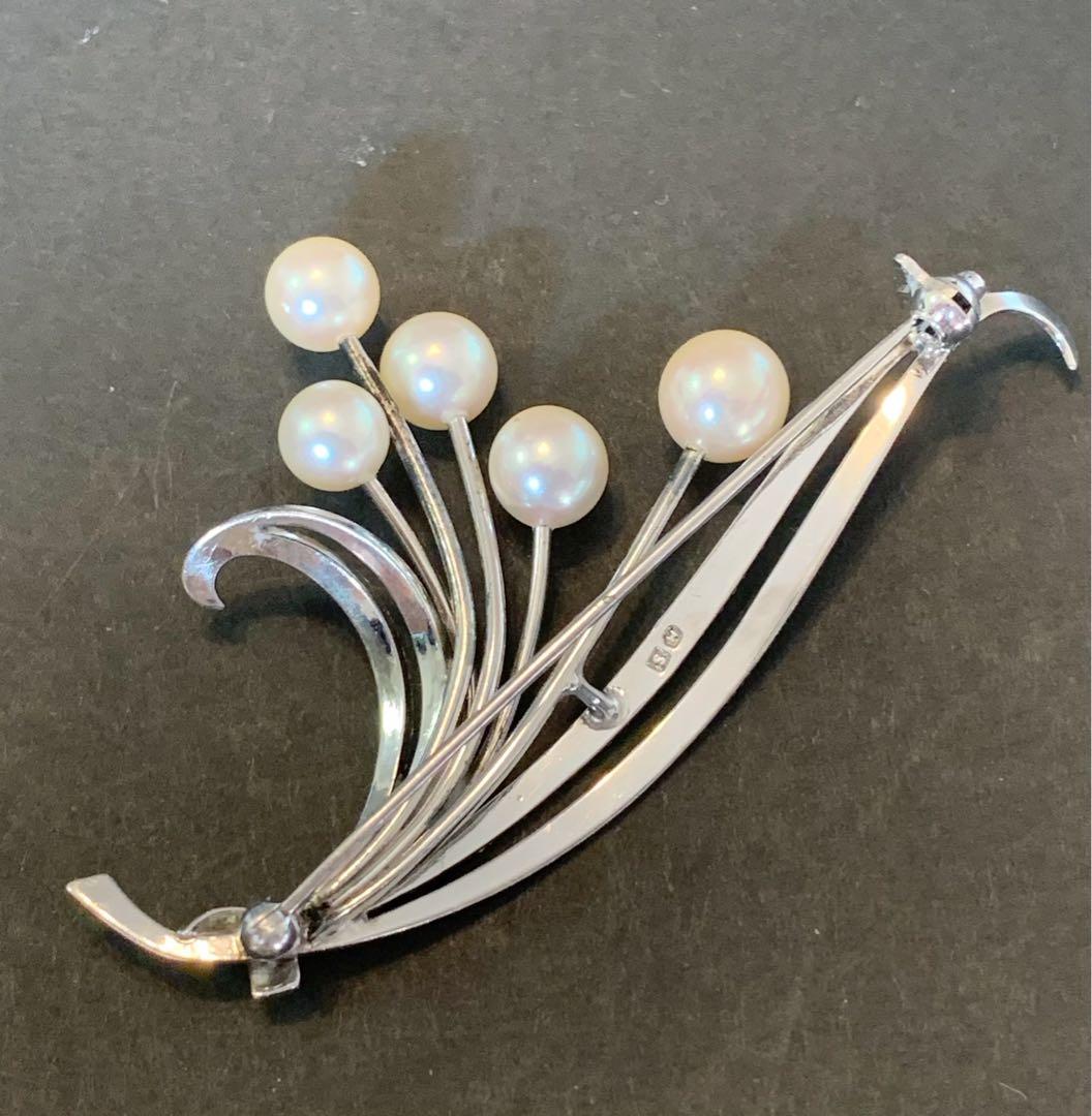 ミキモトMIKIMOTO 本真珠ブロッチパールブロッチ銀製あこや真珠