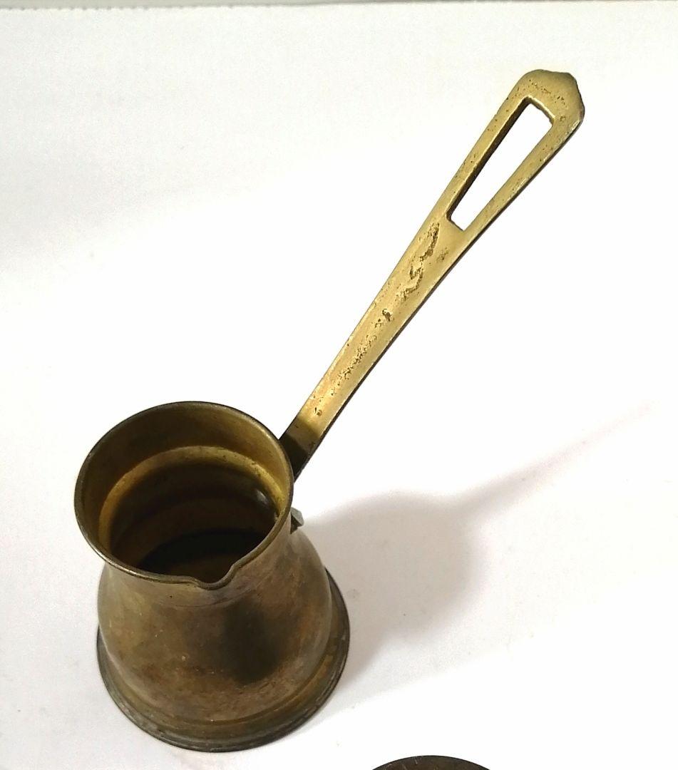 超珍品1930年代アンティーク銅製ミニ水差し　オマケにミニトルコ式コーヒーポット
