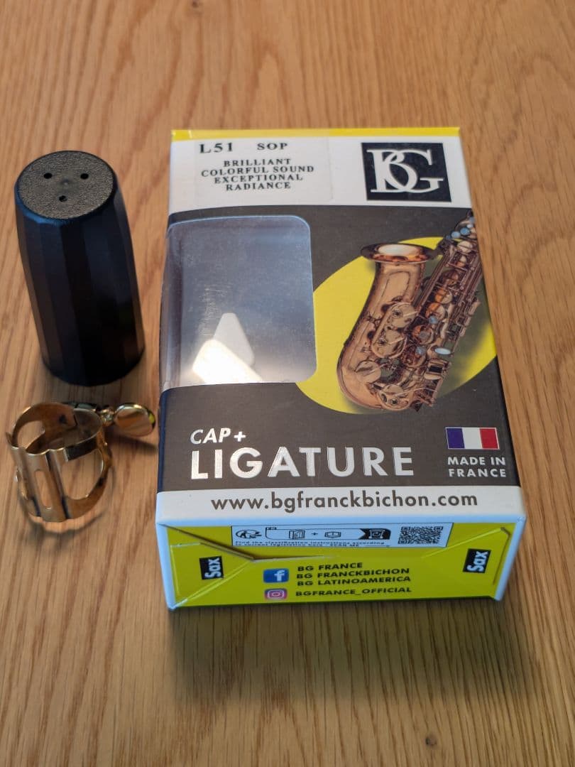 ソプラノサックス用リガチャーBGトラディショナル金メッキ